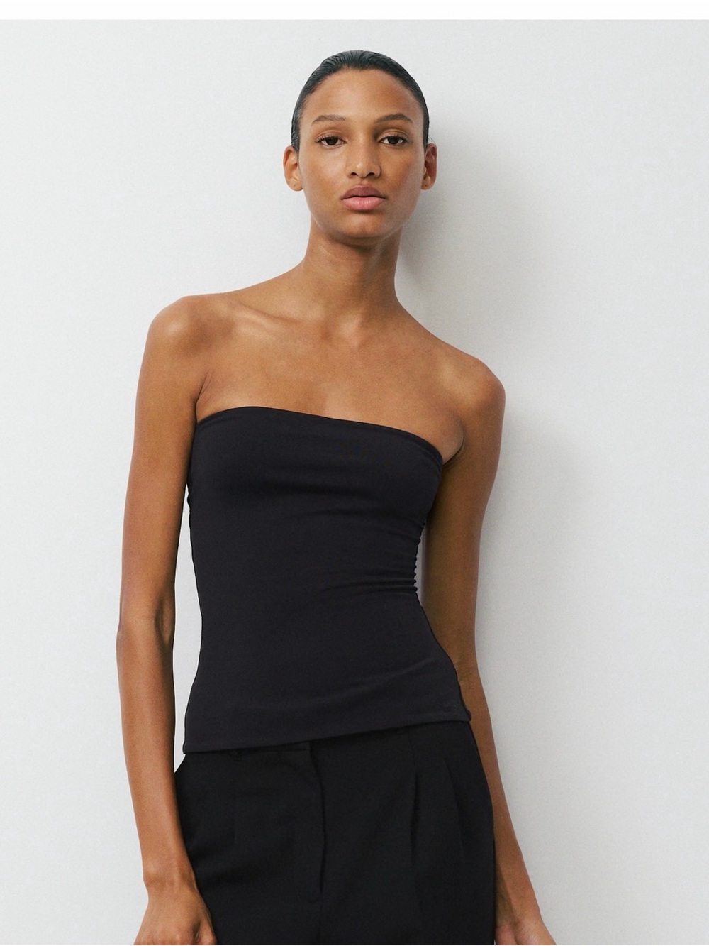 Aritzia Black Strapless Tube Tank Top